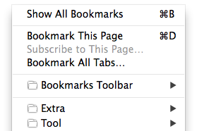 Bookmarks Menu